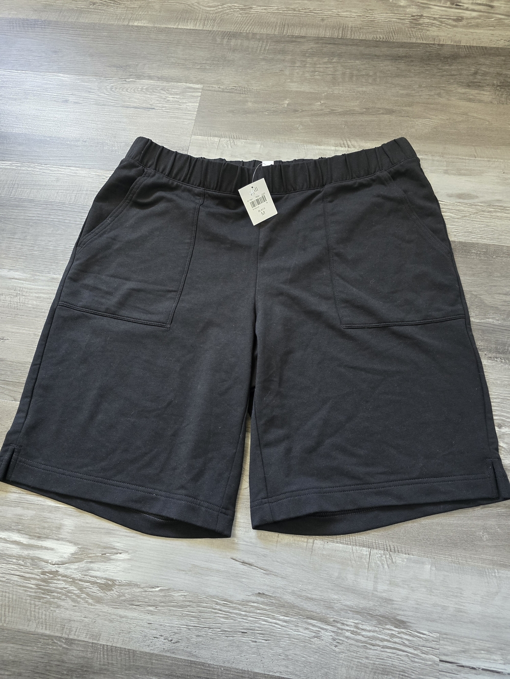 Pure Jill Affinity French Terry Shorts M Black Pima cotton Blend Pull On
